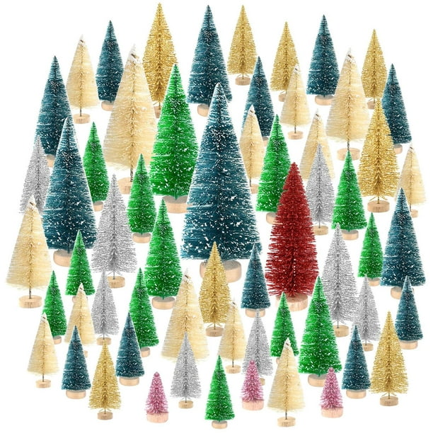 Celebrate It Set of 7 Gold Sisal Christmas Village Trees